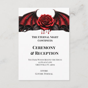 Carte D'accompagnement Mariage de romance sombre gothique de vampire de n