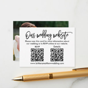 Carte D'accompagnement Mariage de script de brosse moderne QR RSVP Détail