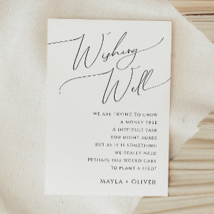 Carte D'accompagnement Mariage de script minimaliste Whimsical Wishing we