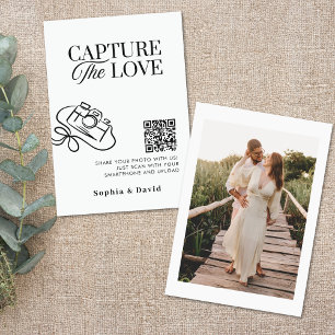 Carte D'accompagnement Mariage de script moderne capture le code QR d'amo