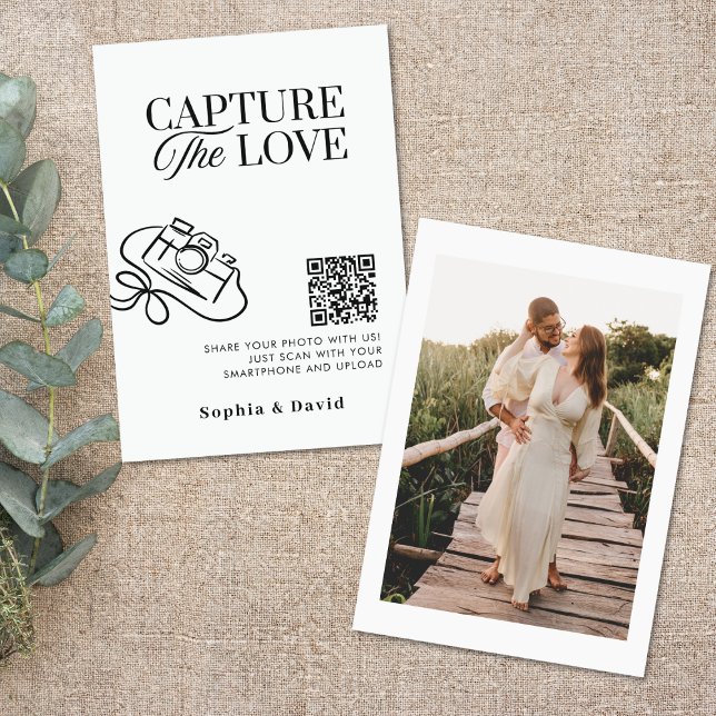 Carte D'accompagnement Mariage de script moderne capture le code QR d'amo (Créateur téléchargé)