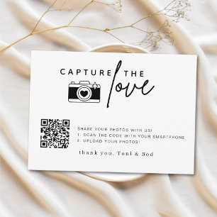 Carte D'accompagnement Mariage de script moderne capture le code QR d'amo
