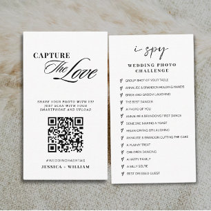 Carte D'accompagnement Mariage de script moderne Capturez l'amour QR Code