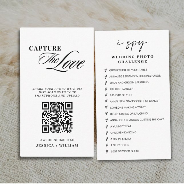 Carte D'accompagnement Mariage de script moderne Capturez l'amour QR Code (Créateur téléchargé)