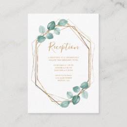 Carte D'accompagnement Mariage de script or Eucalyptus moderne