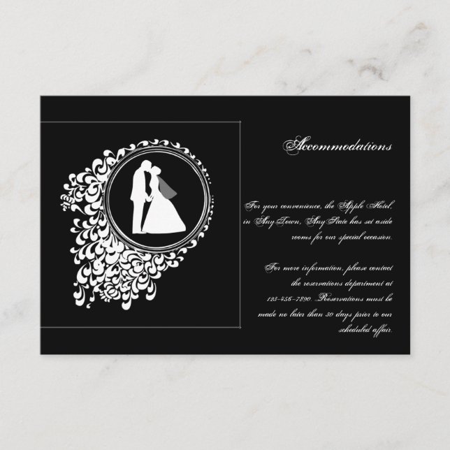 Carte D'accompagnement Mariage de silhouette romantique moderne Insérer (Devant)