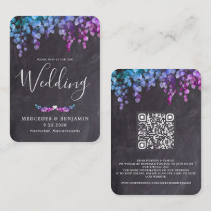 Carte D'accompagnement Mariage de tableau de bord Eucalyptus Botanical QR