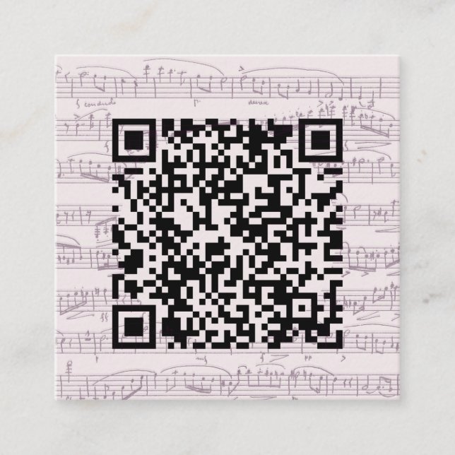 Carte D'accompagnement Mariage de trame de notes de musique de code QR pe (Devant)