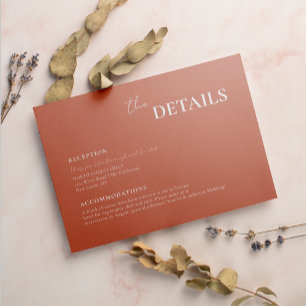 Carte D'accompagnement Mariage de typographie de script en terre cuite ru