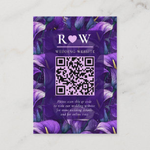 Carte D'accompagnement Mariage de verdure scintillante aux lis calla viol