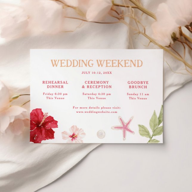 Carte D'accompagnement Mariage de week-end tropical de destination (Créateur téléchargé)