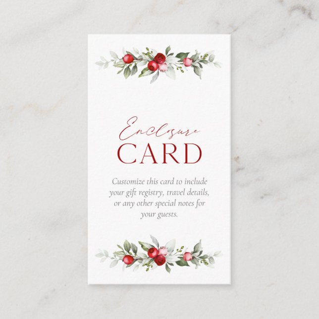Carte D'accompagnement Mariage de Winter Berry (Devant)