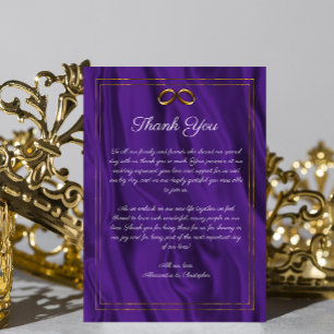 Carte D'accompagnement Mariage d'élégance violette Cercles Merci