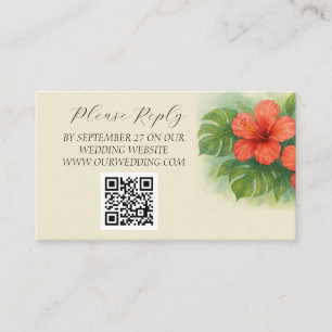Carte D'accompagnement Mariage des fleurs d'Hibiscus des îles tropicales