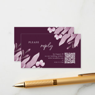 Carte D'accompagnement Mariage des grands Feuilles de Bourgogne RSVP