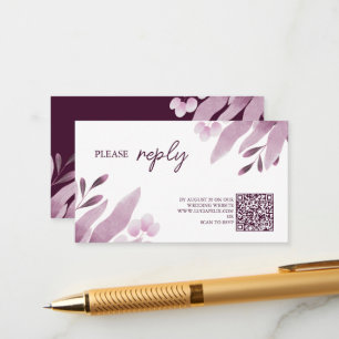 Carte D'accompagnement Mariage des grands Feuilles de Bourgogne RSVP
