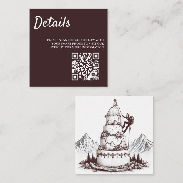 Carte D'accompagnement Mariage des Grimpeurs de Gâteau (Devant / Derrière)
