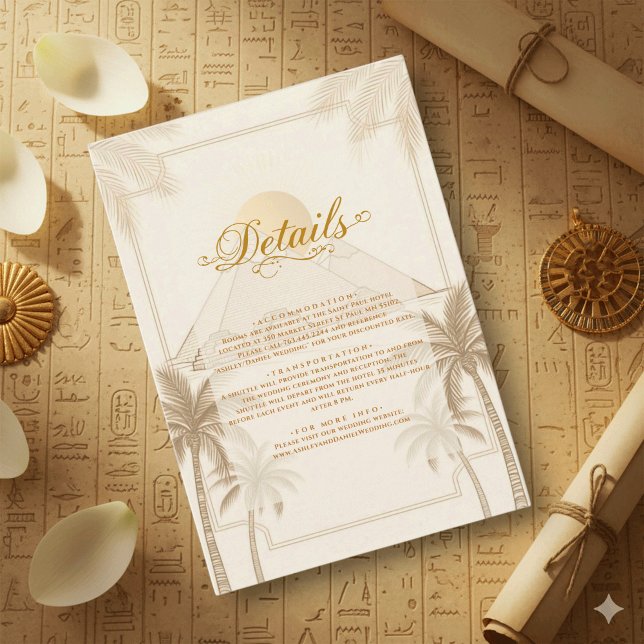 Carte D'accompagnement Mariage Destination Pyramides De Gizeh Egypte (Créateur téléchargé)