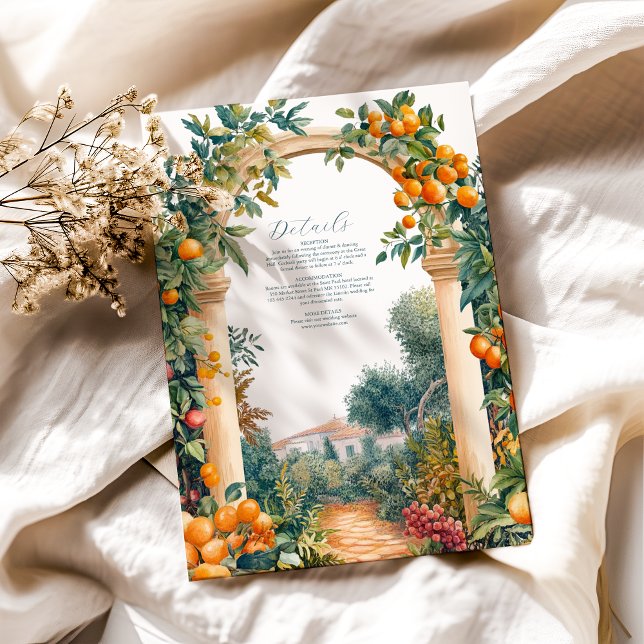 Carte D'accompagnement Mariage d'été méditerranéen au citron chic (Créateur téléchargé)