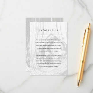 Carte D'accompagnement Mariage d'hiver au bois rustique blanc classique I
