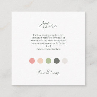 Carte D'accompagnement Mariage Dot Couleur Été Code Robe Enclos