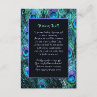 Carte D'accompagnement Mariage Drame Plume de Paon - Souhaitant un Bonheu