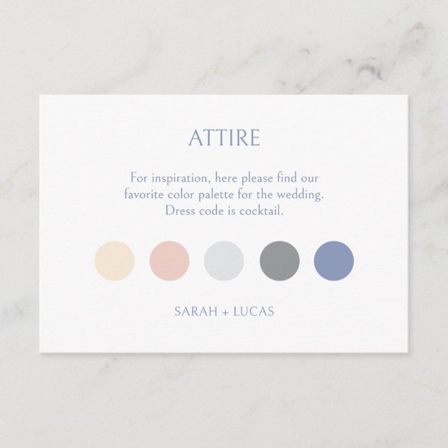 Carte D'accompagnement Mariage du code vestimentaire complet (Devant)
