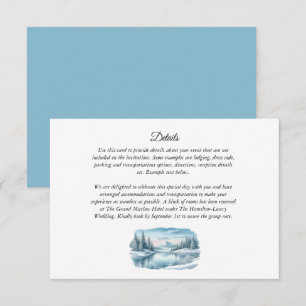 Carte D'accompagnement Mariage du lac Snowy Mountain Winter Lake