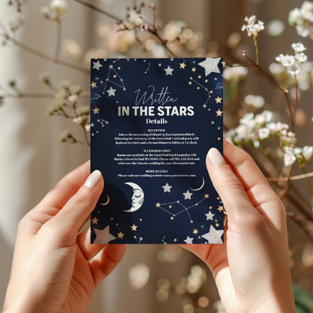 Carte D'accompagnement Mariage Élégant au Croissant de Lune Céleste (Créateur téléchargé)