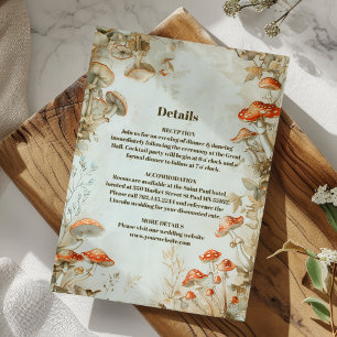 Carte D'accompagnement Mariage Élégant aux Champignons et Fougères de la