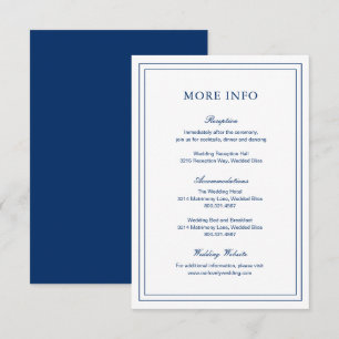 Carte D'accompagnement Mariage élégant bleu de la marine classique