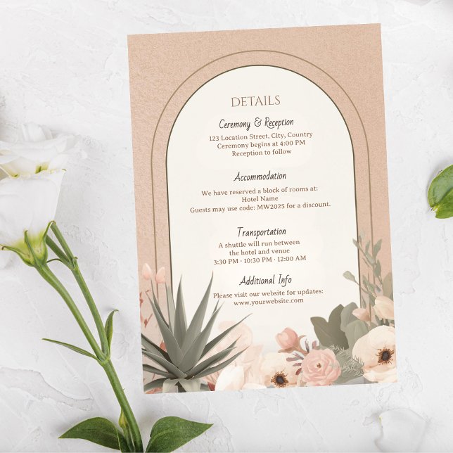 Carte D'accompagnement Mariage Élégant Botanique Luxe Moderne (Créateur téléchargé)