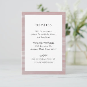 Carte D'accompagnement Mariage élégant Coastal Chic Pink