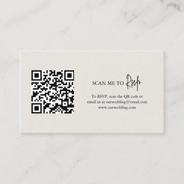 Carte D'accompagnement Mariage élégant dans le code QR beige neutre intem (Devant)