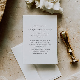 Carte D'accompagnement Mariage élégant en noir et blanc moderne
