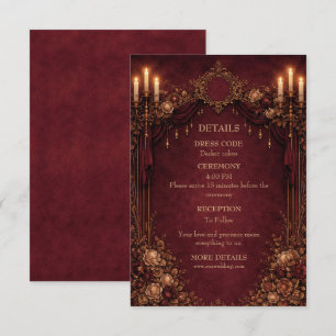 Carte D'accompagnement Mariage élégant gothique Halloween