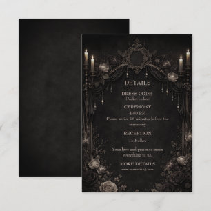 Carte D'accompagnement Mariage élégant gothique Halloween