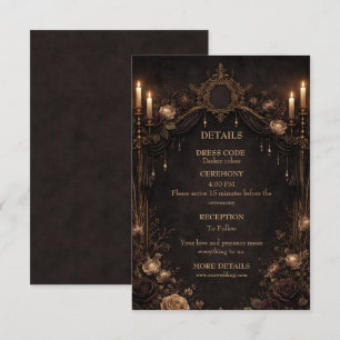 Carte D'accompagnement Mariage élégant gothique Halloween