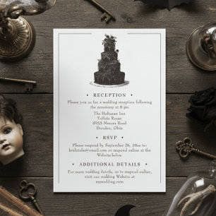 Carte D'accompagnement Mariage élégant gothique vintage toile noire