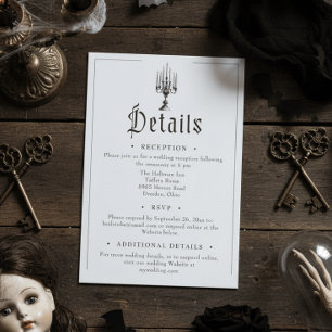 Carte D'accompagnement Mariage élégant gothique vintage toile noire