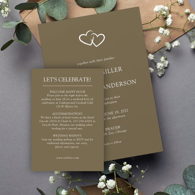 Carte D'accompagnement Mariage Élégant Moderne avec des Éléments Simples (Créateur téléchargé)