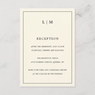 Carte D'accompagnement Mariage élégant monogramme jaune beurre moderne