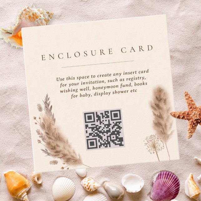Carte D'accompagnement Mariage élégant Pampas Grass Boho (Créateur téléchargé)