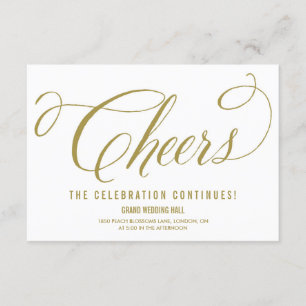 Carte D'accompagnement Mariage élégant script Mr. & Mrs. Réception de mar