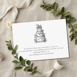 Carte D'accompagnement Mariage Élégant Toile Noir et Blanc Manoir Françai