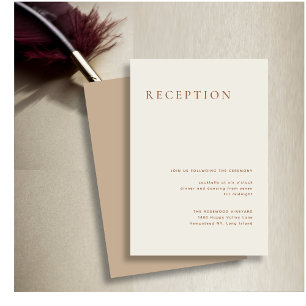 Carte D'accompagnement Mariage Élégant Typographie Moderne Beige Poussiér