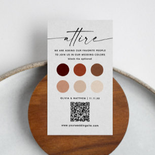 Carte D'accompagnement Mariage en terre cuite Attire + QR   Code de la ro