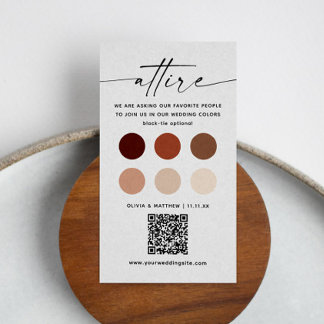 Carte D'accompagnement Mariage en terre cuite Attire + QR | Code de la ro