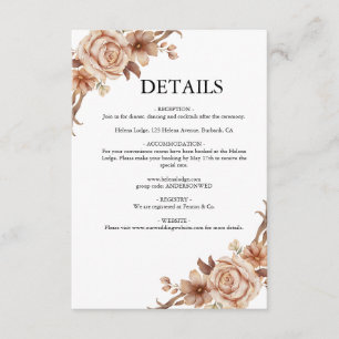 Carte D'accompagnement Mariage en terre cuite fleurie de Bohême