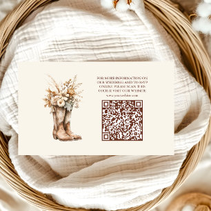 Carte D'accompagnement Mariage en terre cuite florale Boots de l'Ouest